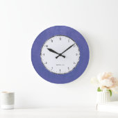 青くフェイクな革プリント ラージ壁時計 (ホーム)