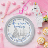 青くメリーな幸せすべてパーティーChrismukkah ペーパープレート (パーティー)