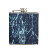 青くモダンな大理石パターン フラスク (正面)
