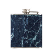 青くモダンな大理石パターン フラスク (裏面)
