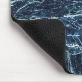 青くモダンな大理石パターン マウスパッド (コーナー)