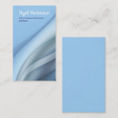 青くモダンな波状の名刺 名刺 (正面/裏面)