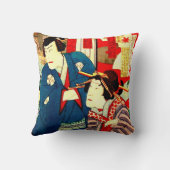 青く中国のなドラゴンのヴィンテージのイラストレーションの芸術 クッション (裏面)