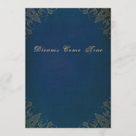 青く古いアンティークは表紙を金めっきしました 招待状