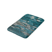 青く古い皮のペンキの木製の壁の質 バスマット (アングル)