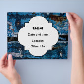 青く塗られた木 チラシ (手)