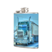 青く大きい装備のトラック運転手貨物自動車及びハイウェーのトラック フラスク (左)