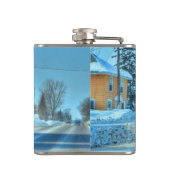 青く大きい装備のトラック運転手貨物自動車及びハイウェーのトラック フラスク (裏面)