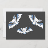 青く小さいこうもりのベビーシャワーの招待状カード 招待状 (裏面)