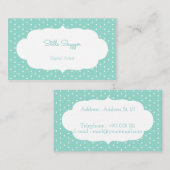 青く小さい正方形 名刺 (正面/裏面)