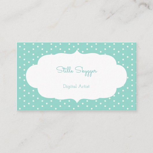 青く小さい正方形 名刺 (正面)