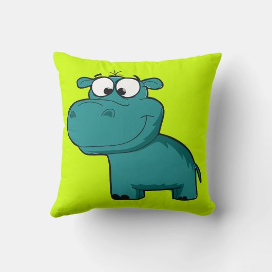 青く幸せなカバ クッション (裏面)