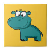 青く幸せなカバ タイル (正面)