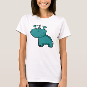 青く幸せなカバ Tシャツ