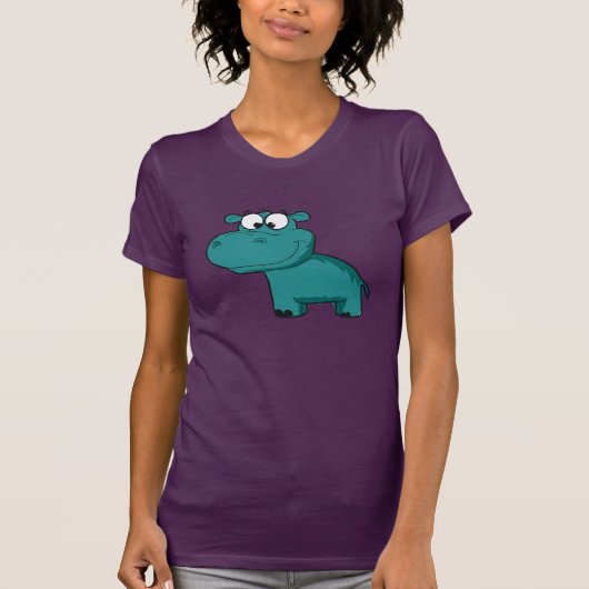 青く幸せなカバ Tシャツ (正面)