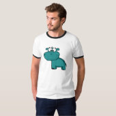 青く幸せなカバ Tシャツ (正面フル)