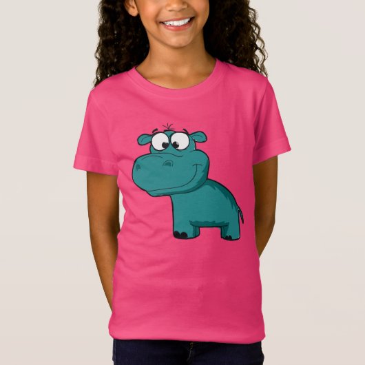 青く幸せなカバ Tシャツ (正面)