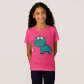 青く幸せなカバ Tシャツ (正面フル)