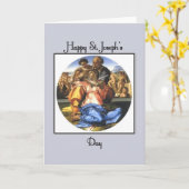 青く幸せなセントジョーゼフの日 カード (黄色い花)