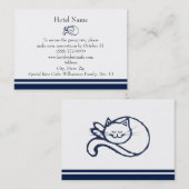 青く幸せな猫のホテルの予約 名刺 (正面/裏面)