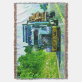 青く広い負荷足場トラック恋人の芸術 スローブランケット (正面縦)