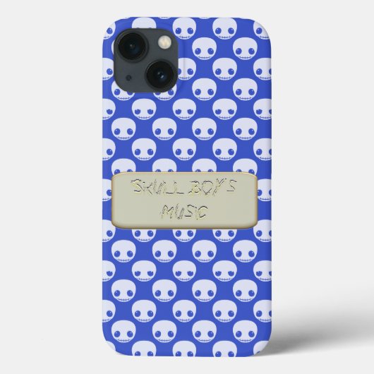 青く引っ掻かれたスカル効果の漫画の白い文字 Case-Mate iPhoneケース (裏面)
