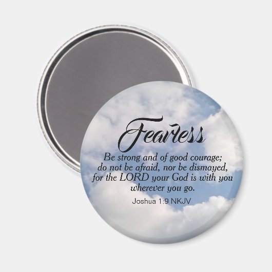 青く曇った空の写真は聖書の一節を恐れない マグネット (正面/裏面)