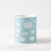 青く王室のな王冠パターンマグ コーヒーマグカップ (中央)