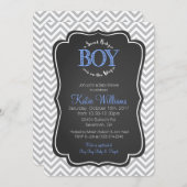 青く甘い男の赤ちゃんのベビーシャワーの招待状カード 招待状 (正面/裏面)