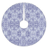 青く白いオランダの花のクリスマスツリーのスカート ブラッシュドポリエステルツリースカート (正面)