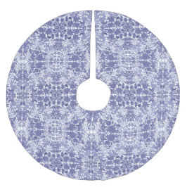 青く白いオランダの花のクリスマスツリーのスカート ブラッシュドポリエステルツリースカート