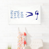 青く白いゴルフプレーヤーのスタイルのカスタムは旗を遊ばします 横断幕 (インサイチュ)