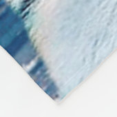 青く白いトラ フリースブランケット (角)