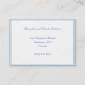 青く白いフレームの新しい住所通告カード 名刺 (正面)