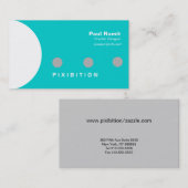 青く白い及び灰色の点の名刺 名刺 (正面/裏面)