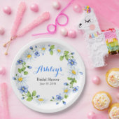 青く白い国のデイジーのリースのブライダルシャワー ペーパープレート (パーティー)