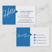 青く白い引用文社会的な媒体の名刺 名刺 (正面/裏面)