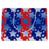 青く白い星の赤い青い縞 ラージペーパーバッグ (正面)