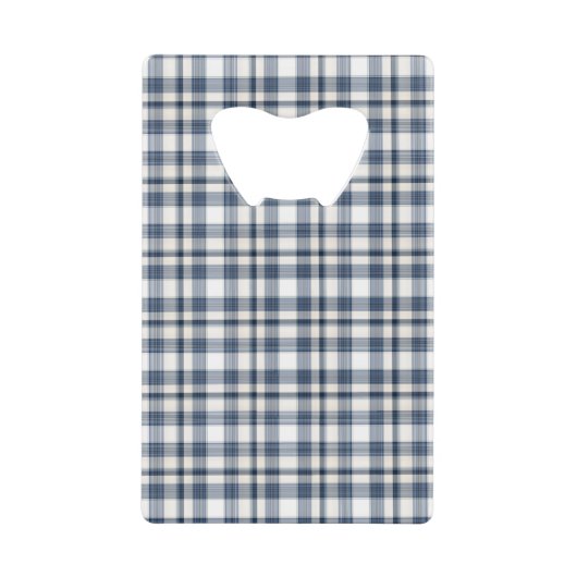 青く白い格子縞1 クレジットカード栓抜き (正面)