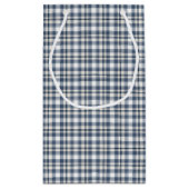 青く白い格子縞1 スモールペーパーバッグ (裏面)