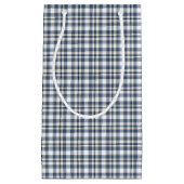 青く白い格子縞1 スモールペーパーバッグ (正面)