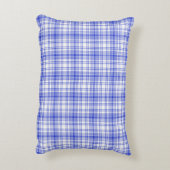 青く白い格子縞2 アクセントクッション (裏面(縦))