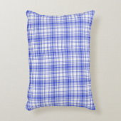 青く白い格子縞2 アクセントクッション (正面(垂直))