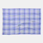 青く白い格子縞2 キッチンタオル (横)