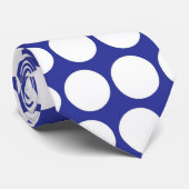 青く白い水玉模様-タイ ネクタイ (ロール)