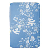 青く白い海の生命パターン バスマット (正面縦)