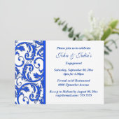 青く白い渦巻の婚約記念日のカスタム 招待状 (スタンド正面)