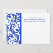 青く白い渦巻の婚約記念日のカスタム 招待状 (裏面)