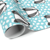 青く白い灰色-アナグマパターン ラッピングペーパー (ロールコーナー)