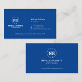 青く白い2文字のロゴの名刺 名刺 (正面/裏面)